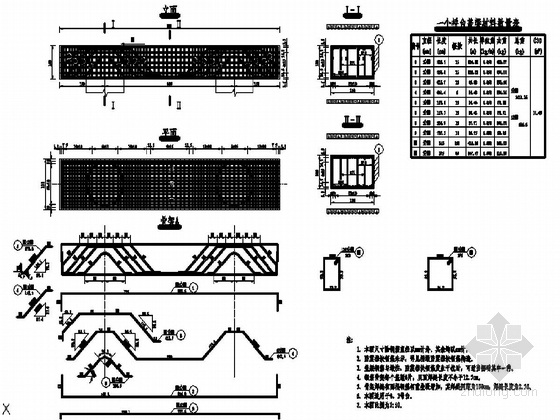 I级公路3-13米空心板桥拼宽设计图-桥台盖梁钢筋构造图