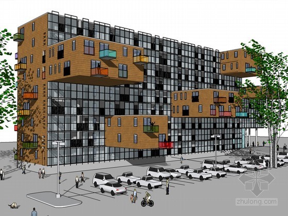 沃特福尔工厂改造住宅资料下载-沃佐科住宅建筑SketchUp模型
