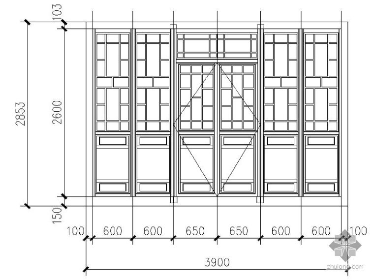 四合院的施工图资料下载-[北京]某四合院建筑施工图（经典仿古建筑）-常用门窗图