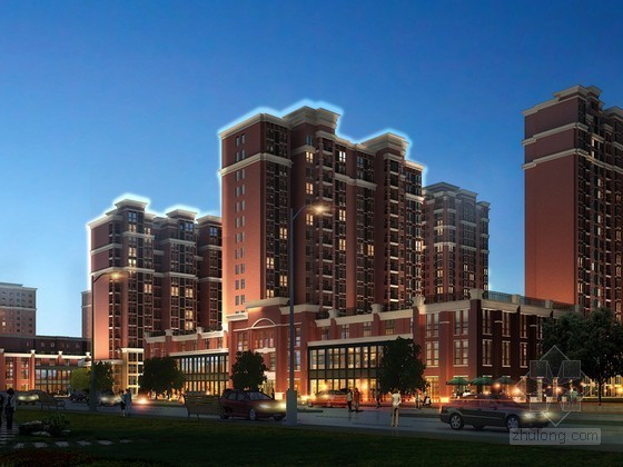 现代别墅建筑3d模型下载资料下载-现代小区建筑3D模型下载