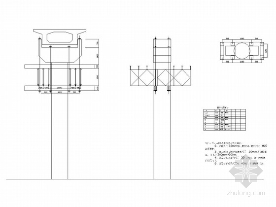 盖梁支架贝雷片CAD图资料下载-20米现浇箱梁贝雷片支架设计图