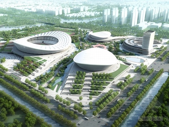 型钢混凝土体育馆资料下载-[江苏]35万平方米钢混组合结构大型体育中心结构施工图