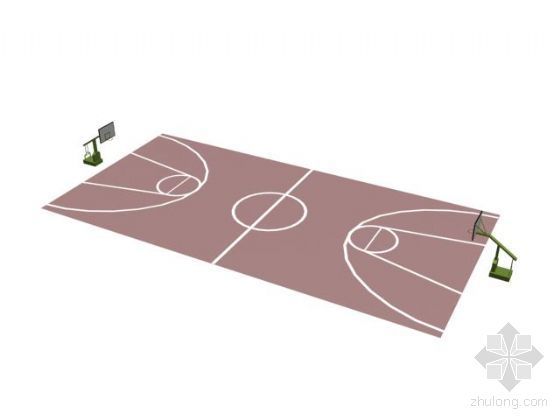 篮球场铁栅栏模型资料下载-运动场地
