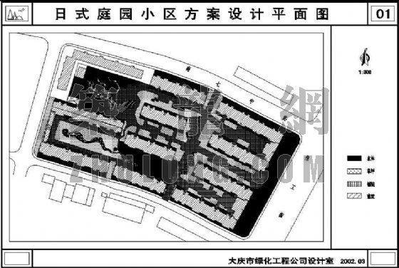 娱乐中心方案设计平面资料下载-日式庭园小区方案设计平面图