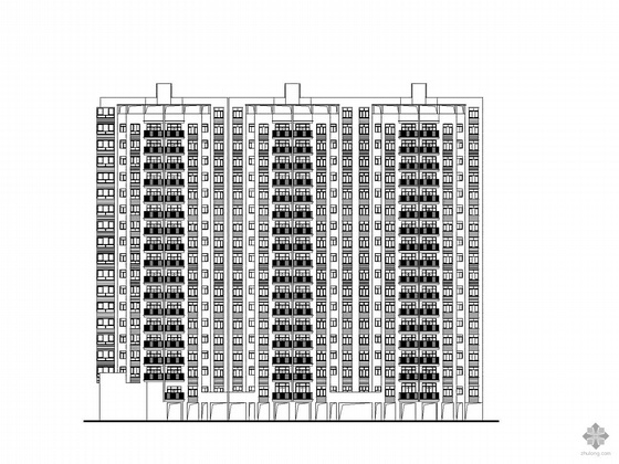 索诺马顶层复式住宅资料下载-[湖北]某十九层住宅建筑施工图纸(底层架空,顶层复式)
