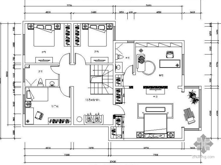 顶层复式楼家装资料下载-[新疆]两套复式楼平面方案图
