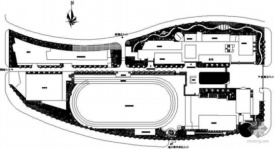 [重庆]某实验学校内环境工程绿化设计平面