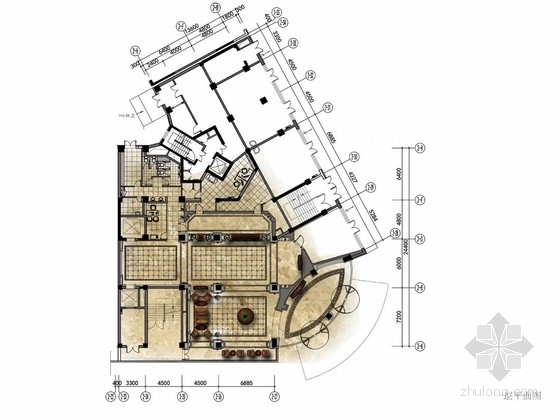 新疆酒店CAD资料下载-[新疆]商业中心高档四星级涉外旅游酒店室内设计方案图
