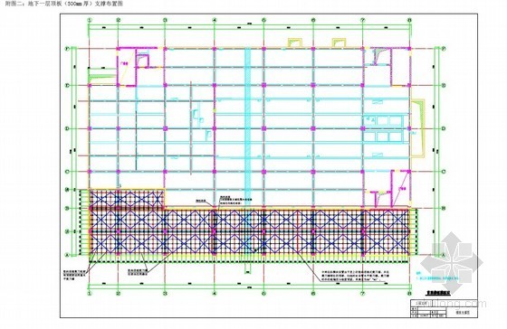 板模板支撑体系示意图资料下载-[北京]高大模板及支撑安全专项施工方案（板厚500mm 支撑高度5.45m）