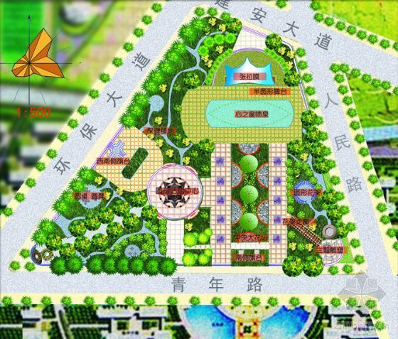 休闲农场规划设计图资料下载-休闲广场设计图