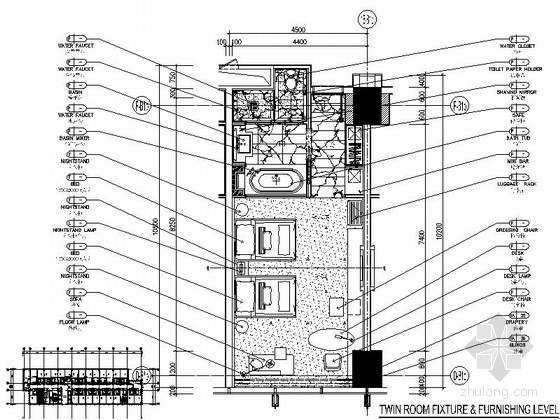 400平米宾馆设计图资料下载-[云南]五星级酒店标准双人房装修施工图