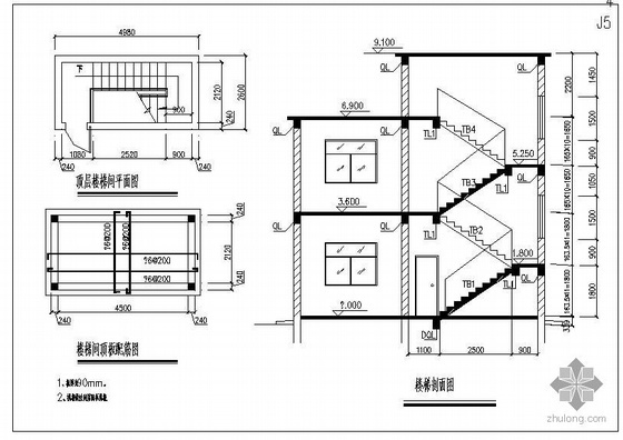 欧式二层建筑结构施工图资料下载-某二层别墅建筑结构施工图纸