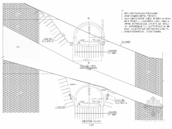 横道图隧道资料下载-[四川]行车道宽3.75×2m隧道竣工图131张（结构排水装修监测）