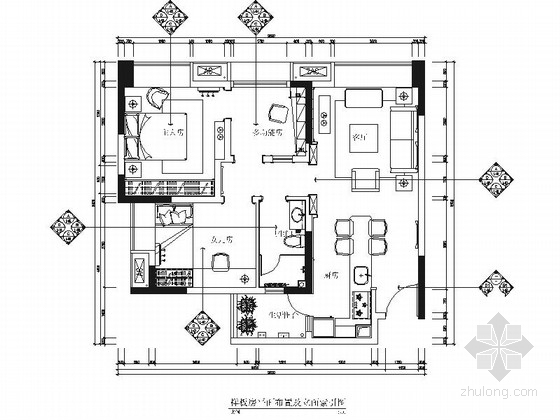 北欧风格室内装修案例资料下载-经典北欧风格两居室室内装修施工图
