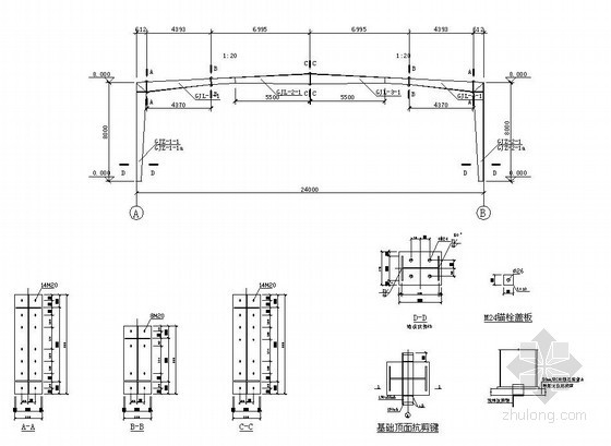 30米单跨厂房资料下载-[学士]24米跨门式钢架厂房毕业设计（含建筑、结构图，答辩PPT）