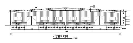 某单层钢结构仓库建筑设计施工图-侧立面图