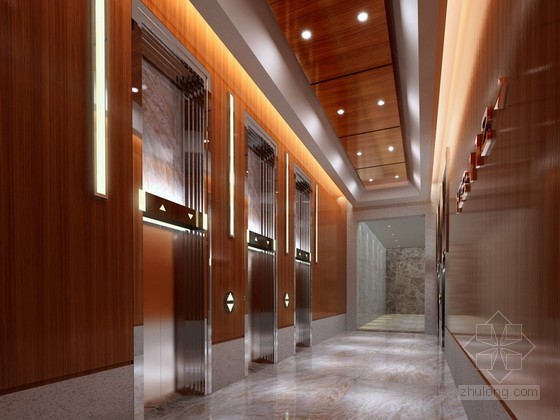 欧式时尚电梯间资料下载-地下停车电梯间3d模型