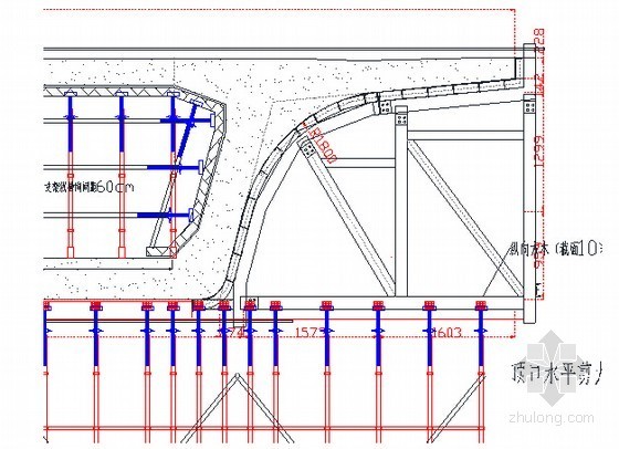 [四川]碗扣式满堂支架现浇简支箱梁施工方案47页及支架计算书17页-侧模模板系统布置示意图 