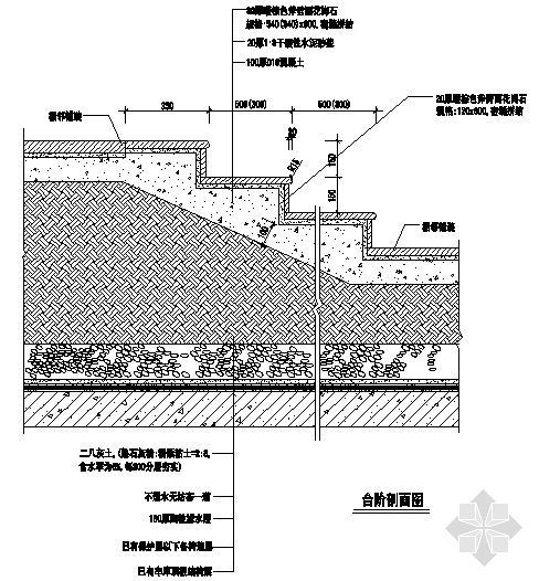 台阶剖面图四资料下载-台阶剖面图一