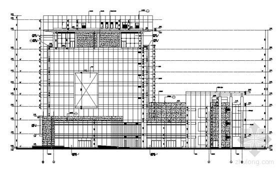 [温州]某电信二十三层综合办公楼建筑施工图（09年设计）-侧面图