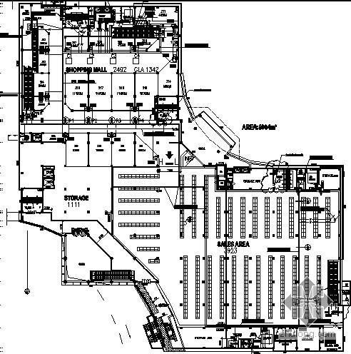 大型超市建筑平面资料下载-合肥某大型超市电力平面及系统图