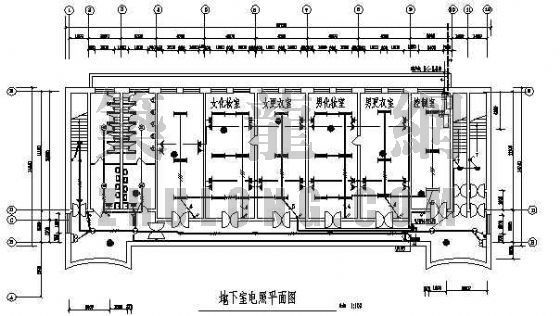 民宿地下室平面图资料下载-某舞台地下室照明平面图
