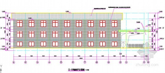 [湖南]学校维修改造工程量清单计价实例及招标文件（附图纸）-立面图 