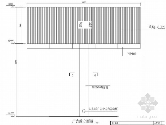 18米铁塔基坑图资料下载-双面高耸立柱广告牌施工图(18米x18米x6米)