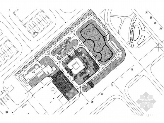 商务楼写字楼景观资料下载-[长沙]物流中心商务写字楼景观工程施工图