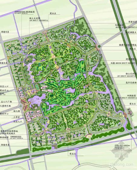 概念性别墅资料下载-[上海]高尔夫别墅区景观概念性规划方案