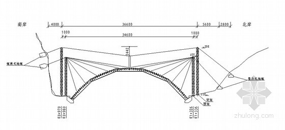 缆索吊装桥梁资料下载-桥梁缆索吊装总体布置图