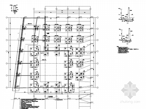 [浙江]地上二层钢网壳屋盖结构办公楼结构施工图（2015年06月出图）-C楼底板配筋图