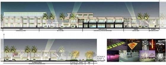 [福建]现代城市娱乐休闲商业区景观设计方案-景观立面图