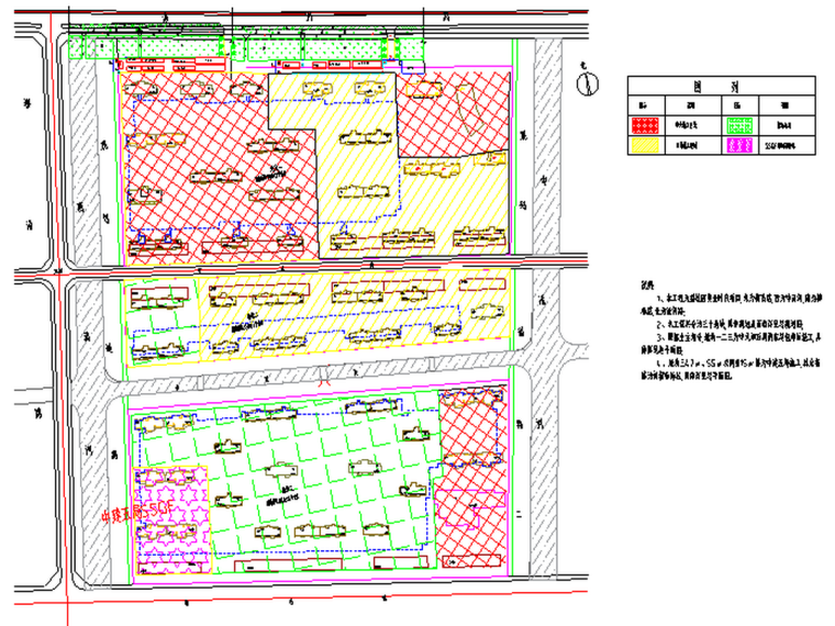 工厂建筑设计总平面CAD资料下载-住宅楼总平面布置（CAD）