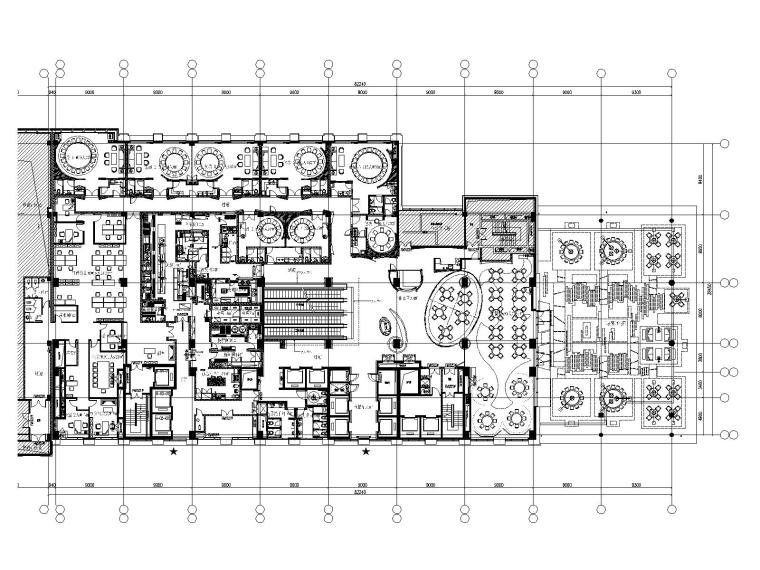 装修设计尺寸资料下载-某大型中餐厅装修设计全套施工图
