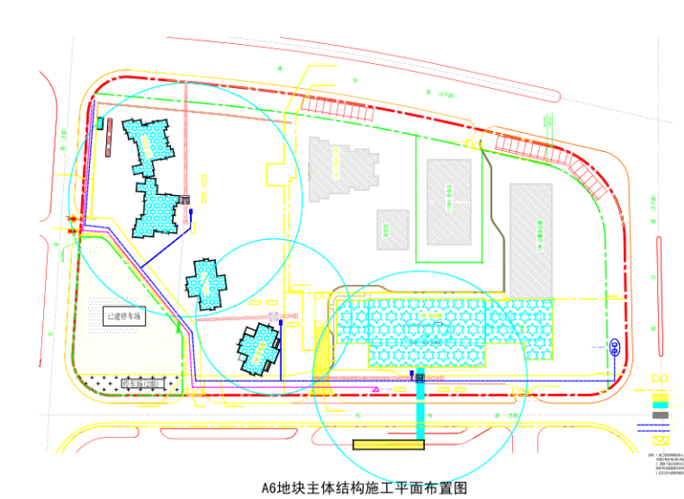 城市公路施工平面布置图资料下载-[上海]框架核心筒结构高层办公住宅楼施工组织设计（含CAD版平面图，Project进度文件）