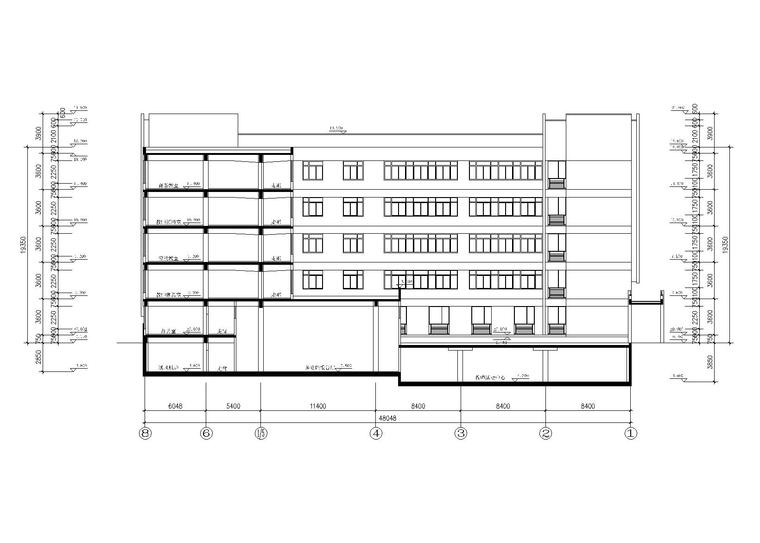 [北京]某中学综合楼设计方案文本（CAD全套图纸）-北京某中学方案设计-4-4剖面图