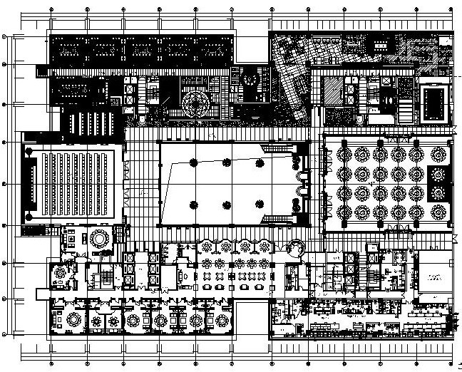 [重庆]某五星级大酒店全套装饰工程图（附效果图+物料表）-改三层平面布置图-布局1