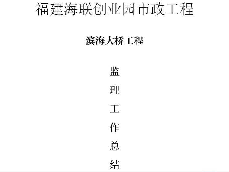 中级职称监理工作总结资料下载-[桥梁]滨海大桥监理工作总结