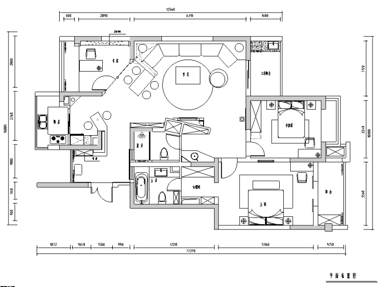 水岸线建筑资料下载-苏州水岸枫情三居室住宅设计施工图（附效果图）