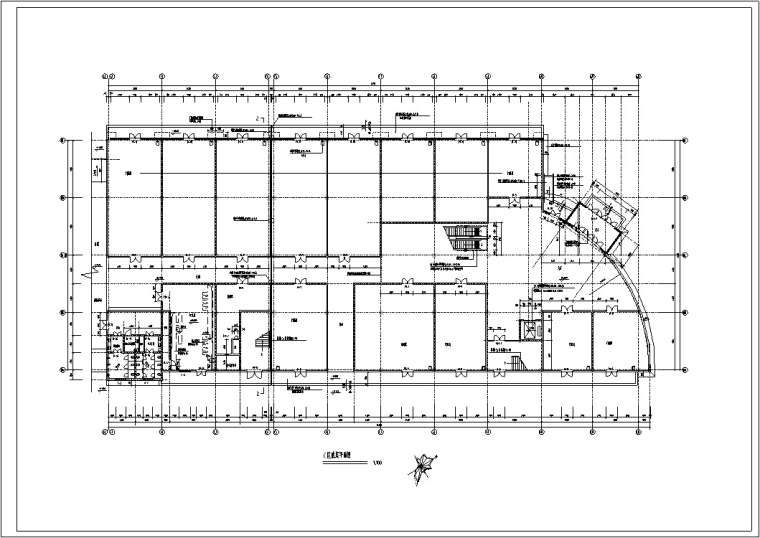 大型多层商场建筑设计施工图CAD-多层大型商场建筑设计平面图2