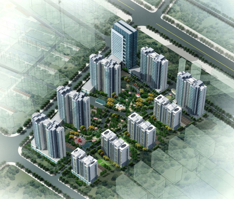 (原创）城市住宅小区设计案例效果图-小区3.jpg