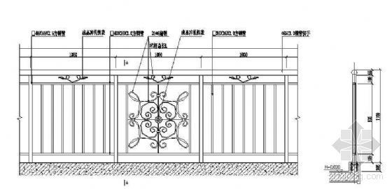 铁艺栏杆立面CAD资料下载-铁艺栏杆立面图5