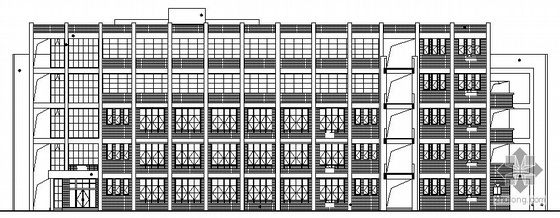 图书综合楼设计资料下载-某中学五层图书综合楼建筑施工图