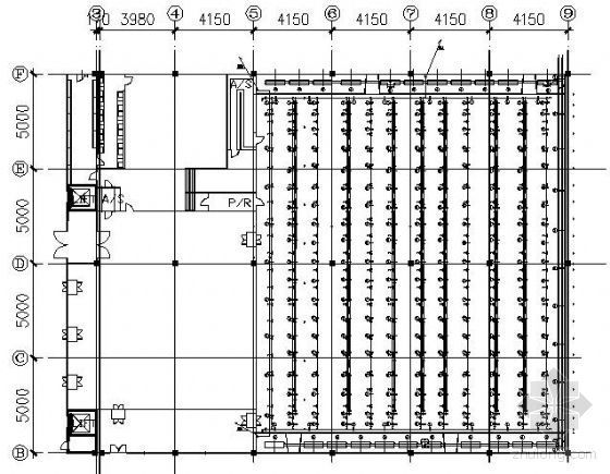 洁净室资料下载-某洁净室平面配管架台图