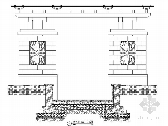 [成都]简约住宅周边景观设计施工图-特色柱门详图