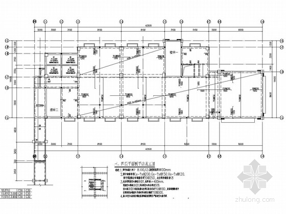 [长沙]五层框架结构小学行政综合楼结构施工图-板配筋图 