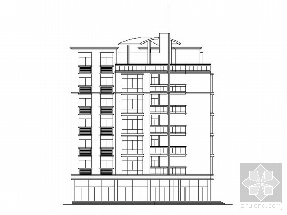 住宅建筑施工套图资料下载-某七层住宅楼建筑施工套图（转角型）