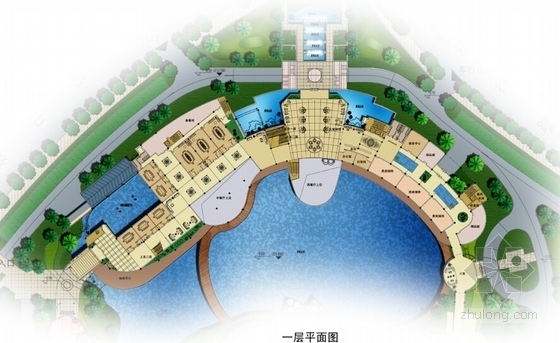 [江苏]现代风格四星级花园酒店设计方案文本-现代风格四星级花园酒店设计平面图