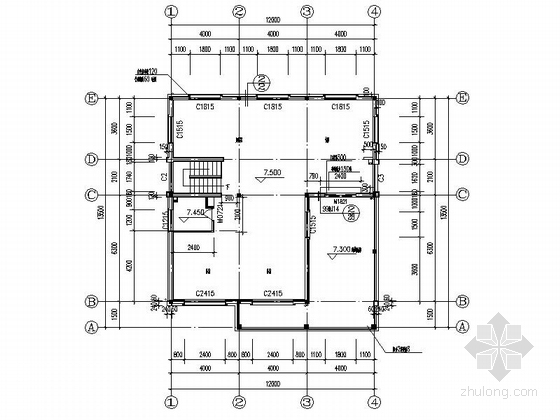 豪华三层独栋别墅建筑施工图-豪华三层独栋别墅平面图